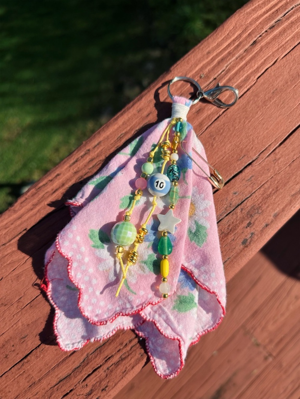 Handmade Vintage Handkerchief Bag Charm Keychain 🌟